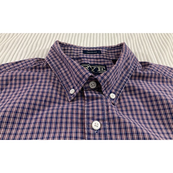 RYE by Hawker Men’s M Tall Blue Red Plaid Button Down Shirt Long Sleeve - Picture 4 of 10